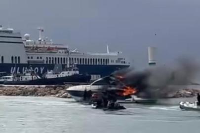 Çeşme’de motoryatta yangın paniği