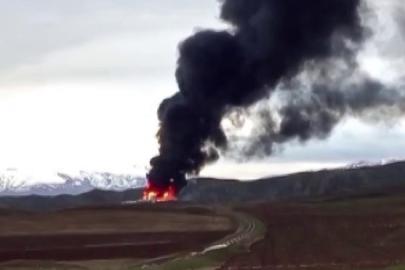 Çiftlik şantiyesinde yangın çıktı: Gökyüzü dumanla kaplandı