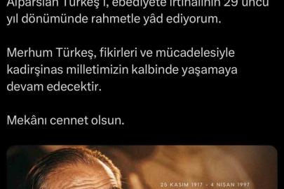 Cumhurbaşkanı Erdoğan, Alparslan Türkeş’i vefatının 29’uncu yıl dönümünde andı