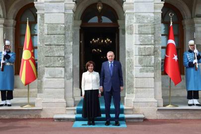 Cumhurbaşkanı Erdoğan, Kuzey Makedonya Cumhurbaşkanı Davkova ile görüştü