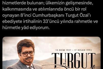 Cumhurbaşkanı Erdoğan, Turgut Özal’ı vefat yıl dönümünde andı