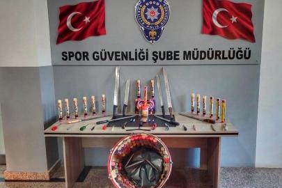 Deplasman otobüsünden adeta cephanelik çıktı