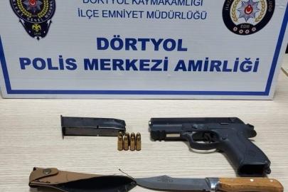 Dörtyol’da üzerinden silah ve bıçak çıkan şahıs tutuklandı