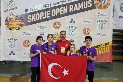 Düzceli genç taekwondocular Makedonya’da tarih yazdı