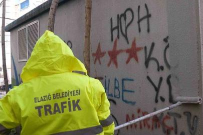 Elazığ’da kent estetiğini bozan duvar yazıları temizleniyor