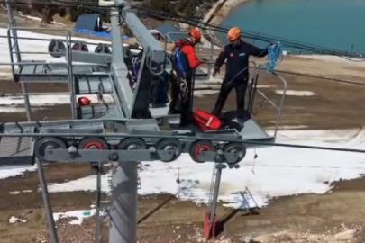 Ergan Dağı’nda teleferik kurtarma tatbikatı