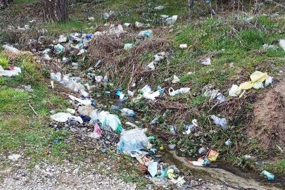 Hisarcık’ta çeşmenin çevresi çöplüğe döndü