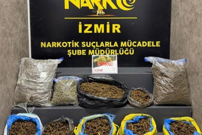 İzmir’de 16 kilo 550 gram esrar ele geçirildi