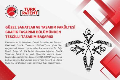 Kastamonu Üniversitesi’nde tasarlanan desene tescil belgesi