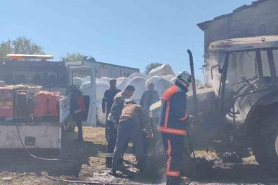 Keşan’da traktörde yangın