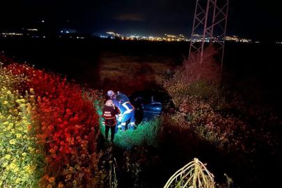 Kırıkhan’da tarlaya uçan otomobilin sürücüsü yaralandı
