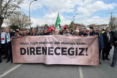 Konya’da Filistin’e destek yürüyüşü