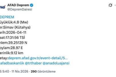 Kütahya merkezli deprem Bursa’da da hissedildi