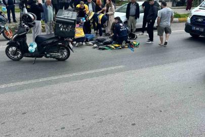 Lüleburgaz’da otomobilin çarptığı motosikletteki 2 genç yaralandı