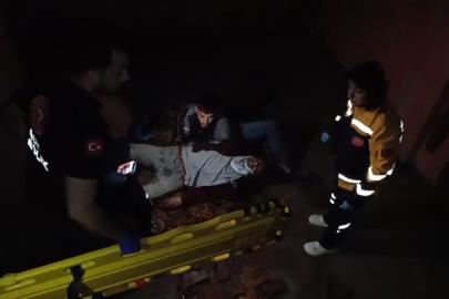 Merdivenlerden yuvarlanan işçi yaralandı