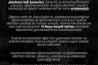 Mesir Festivali konserleri ertelendi