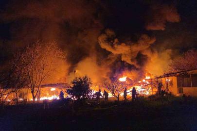 Muz deposu alevlere teslim oldu: 3 saatte kontrol altına alındı