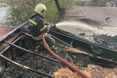 Ortaca Dalyan’da çatı yangını