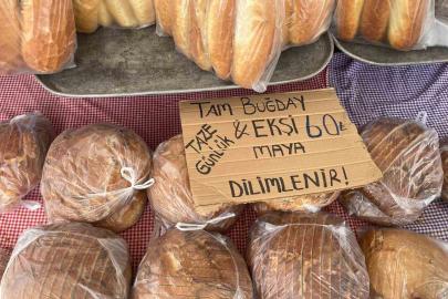 Pazarda etiketsiz ve ambalajsız ekmek satan esnaf hakkında işlem yapıldı