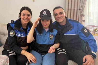Polis olma hayali kuran İrem’e doğum gününde üniforma sürprizi