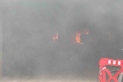 Rize’de inşaat alanında yangın