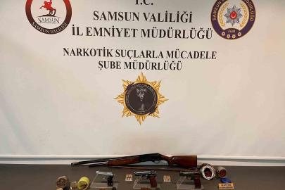 Samsun’da uyuşturucu ve silah operasyonu