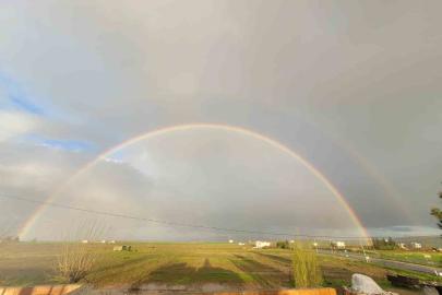Siirt’te yağmur sonrası oluşan gökkuşağı mest etti