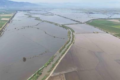 Söke’deki taşkının izleri havadan görüntülendi