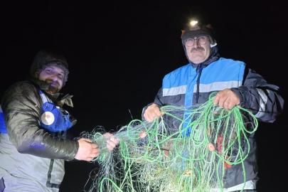 Suğla Gölü’nde kaçak avcılığa geçit yok: 800 metrelik ağ imha edildi