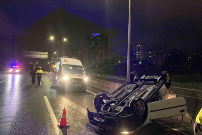 Tekirdağ’da otomobil takla attı, sürücü alkollü çıktı