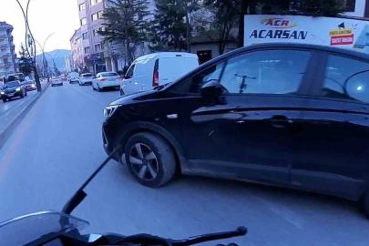 Trafik tartışmasında gerçeği kask kamerası ortaya çıkardı