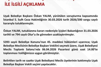 Uşak Belediye Başkan Vekili seçimi ile ilgili açıklama