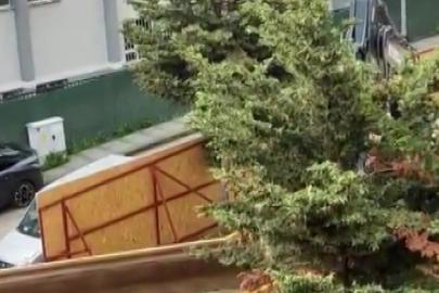 Üsküdar Belediyesi’nin ruhsat verdiği inşaat alanında ağaçlar kesildi