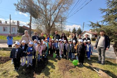 Vezirköprü’de minik eller fidan dikti