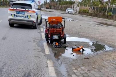 Vinçle çarpışan elektrikli motosikletin Rus uyruklu sürücüsü hayatını kaybetti