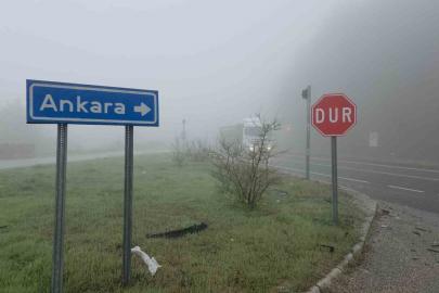 Yoğun sis Bolu Dağı’nı kapladı