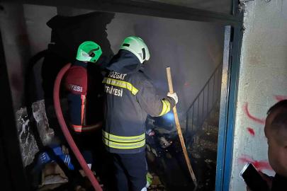 Yozgat’ta metruk binada çıkan yangın kısa sürede söndürüldü