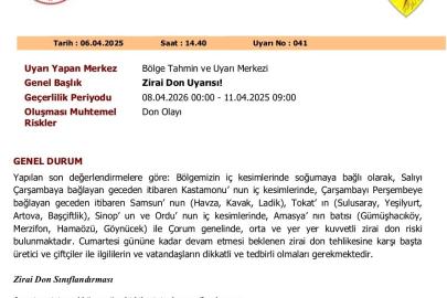 Zirai don uyarısı: Orta Karadeniz için kritik günler