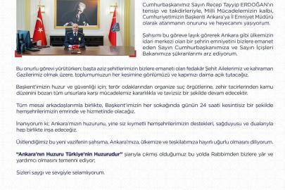Ankara İl Emniyet Müdürü Yüksek: "Mücadelemiz kararlılıkla ve tavizsiz bir şekilde devam edecektir"