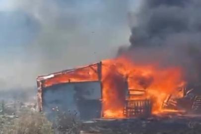 Ayvalık’ta ahır yangını