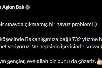 Bakan Bak’tan Marmaris Belediyesindeki havuz sorununa tepki