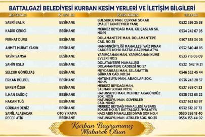 Battalgazi’de kurban kesim yerleri belirlendi