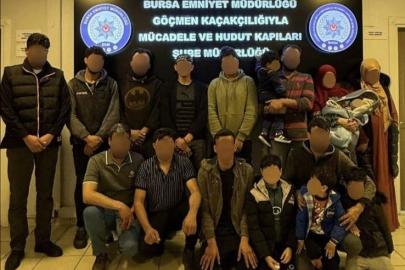 Bursa’da göçmen kaçakçılığı operasyonu: 18 kaçak göçmen yakalandı