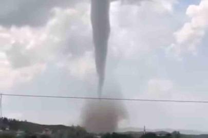 Çankırı’da oluşan dev hortum paniğe sebep oldu