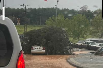 Çatılar uçtu, ağaçlar devrildi, park halindeki araçlar büyük zarar gördü