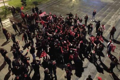 Çorum FK taraftarları yarı final galibiyetini coşkuyla kutladı