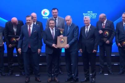 Cumhurbaşkanı Erdoğan’dan DTO Başkanı Erdoğan’a ‘Hizmet Şeref’ plaketi