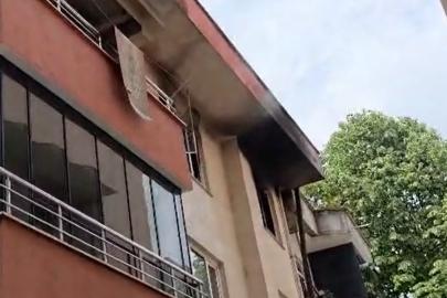 Düzce’de daireden yükselen alevler camları kırdı