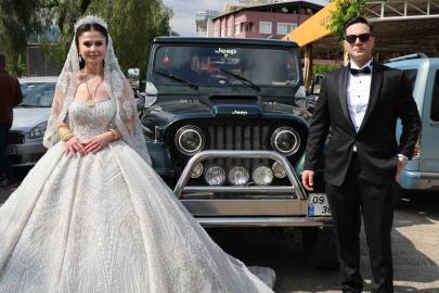 Gamze ile Berkay’ın düğünü Aydın dağlarındaki yüzlerce cipi Nazilli’de topladı