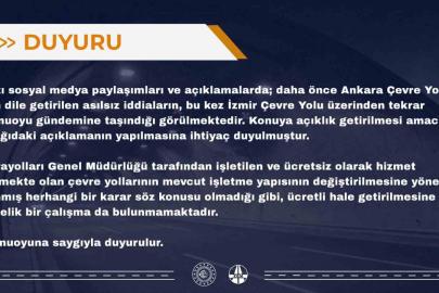 İzmir Çevre Yolu’nun ücretli hale getirileceği iddialarına yalanlama